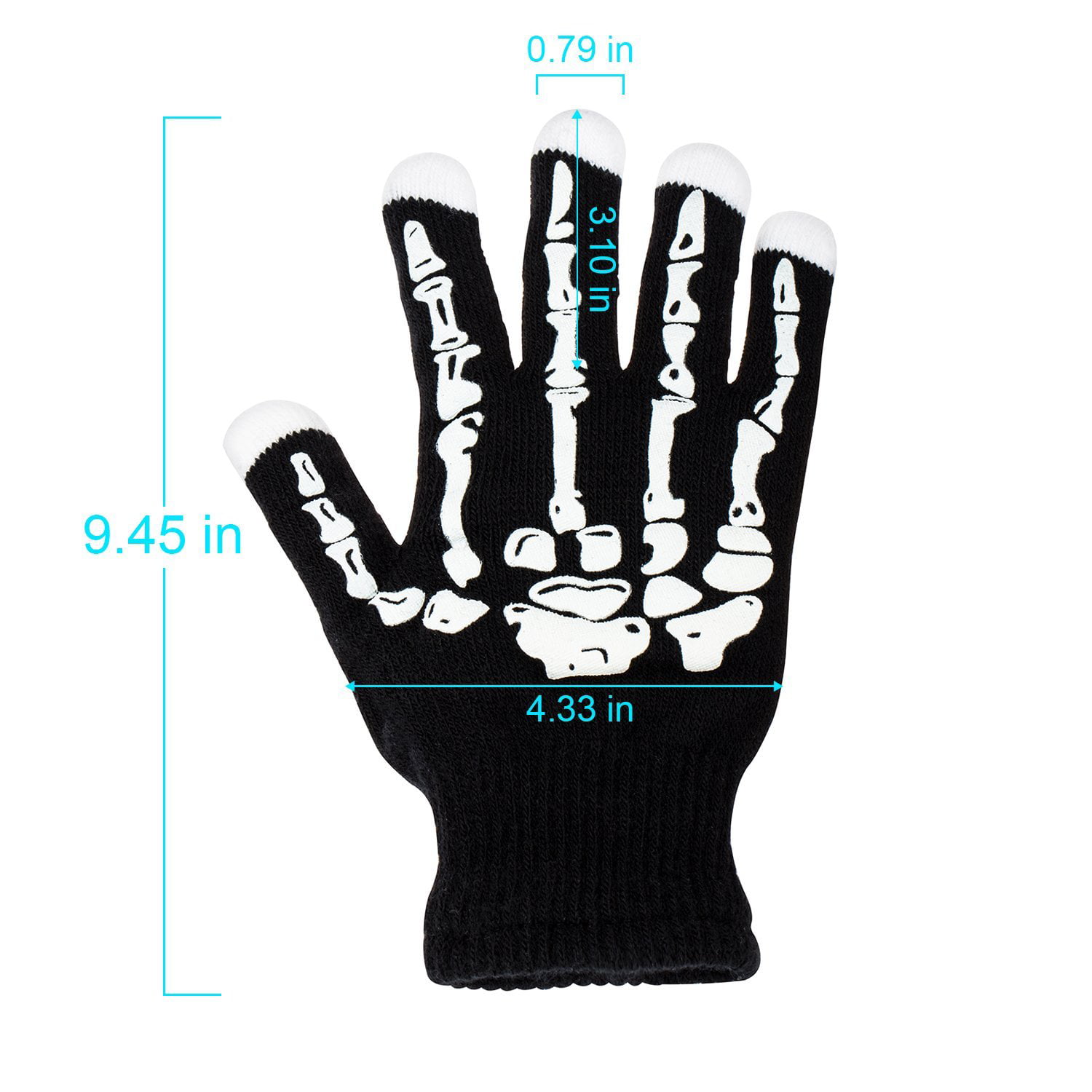 SKL Light Up LED Skeleton Hand Gloves Pair of 1 Green Color LED Glove for Clubs 