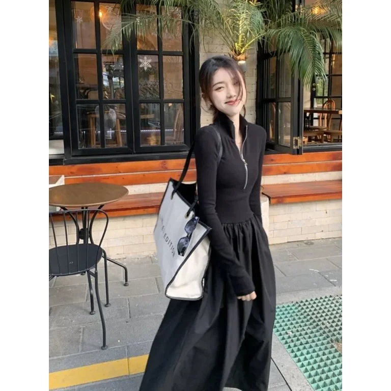 Korean style white dress hot sale