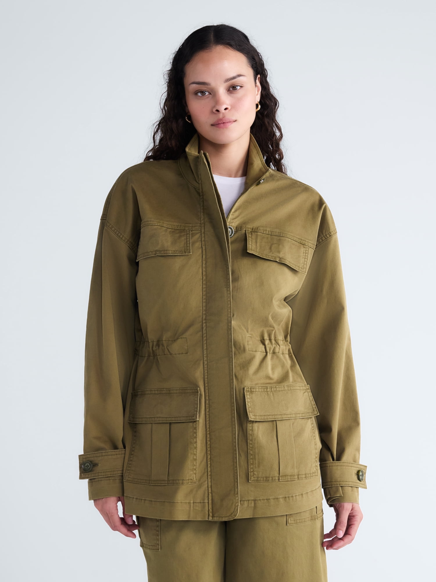 Scoop Women's and Women's Plus Cinched Waist Barn Jacket, Sizes XS-4X