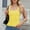 Yellow, variant on Cropped Ribbed High Neck Tank Top Womens Solid Color Spaghetti Strap Back Detail Fitted Soft Trendy Summer Casual Streetwear Cami Top