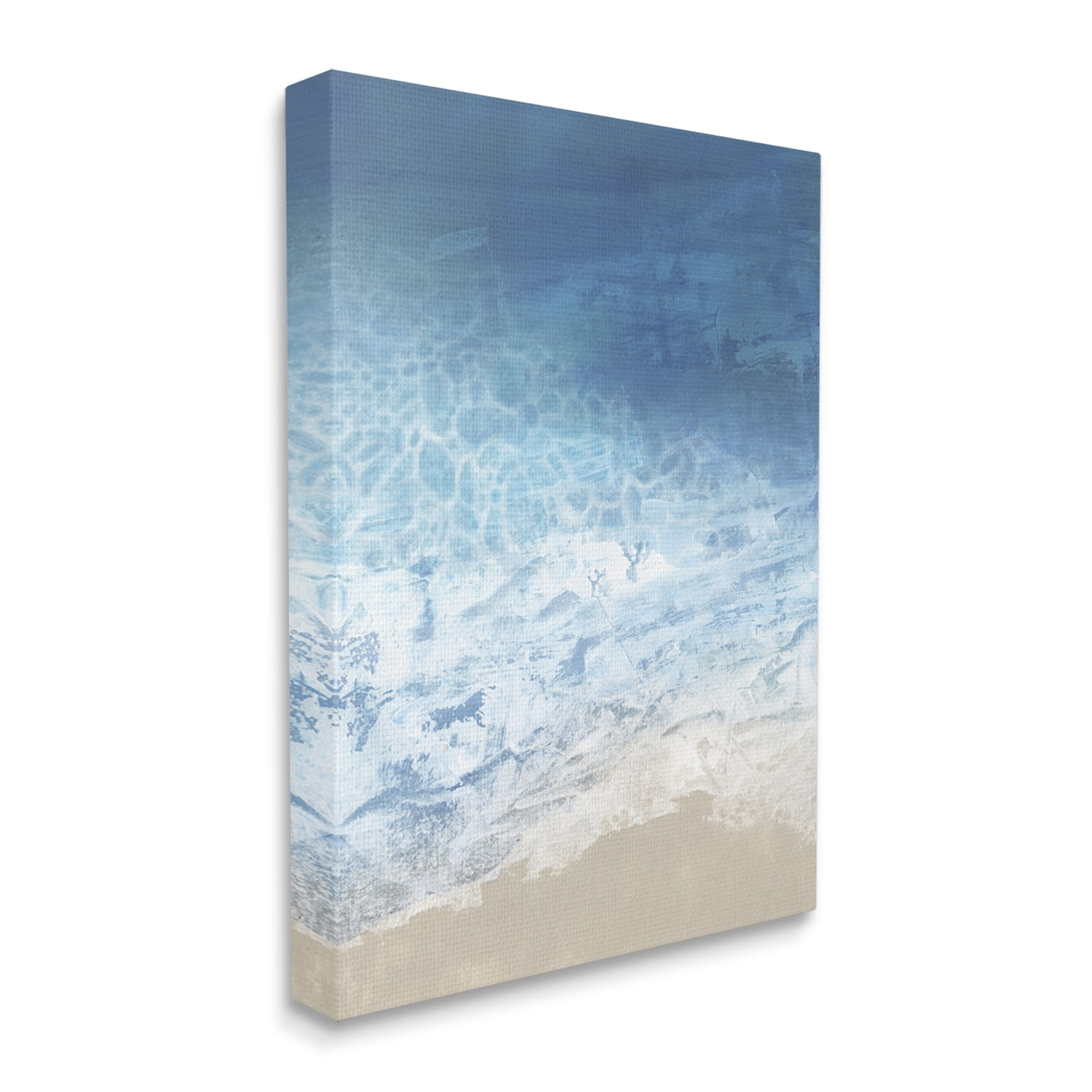 Stupell Industries Water Waves Blue Ocean Shore Coastal Painting Gallery Wrapped Canvas Print Wall Art