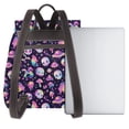 thumbnail image 3 of Balery Skull mushroom space Mochila de Cuero para Mujeres, Gran Capacidad, Bolsa de Viaje Multifuncional, Mochila de Cuero y Bolsa de Hombro para Mujeres, 3 of 4
