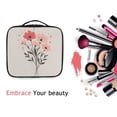 thumbnail image 6 of FORMRS Travel Makeup Bag Large Capacity Train Case Cosmetic Organizer with Adjustable Dividers, Pink Flower, 6 of 8