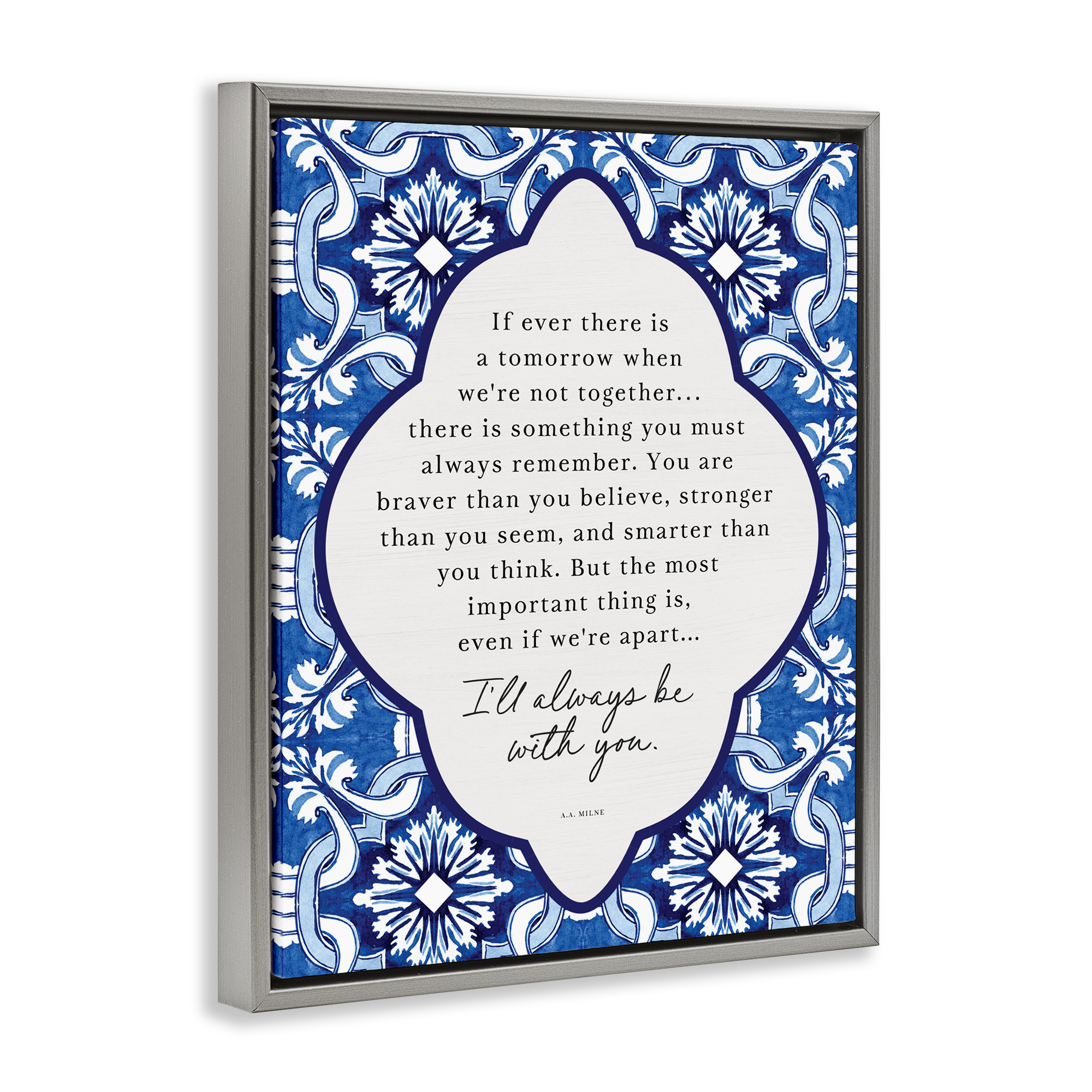 Always Be With You Inspiration Gray Framed Floater Canvas Wall Art, design by Lettered and Lined