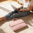 thumbnail image 5 of JOGZMZ Quilted Laptop Bag for Women, Lightweight Nylon Shoulder Bag with Padded Protection, Handheld Tote for Commute and Travel, Fits 14 Inch Notebook, 5 of 7