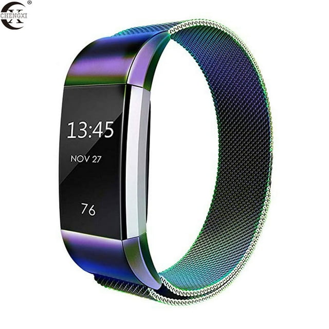Magnetic Metal Strap For Fitbit Charge 2 Band Replacement Bracelet Wristband For Fitbit Charge 2 Strap Smart Watchband Accessory colorful S--210mm