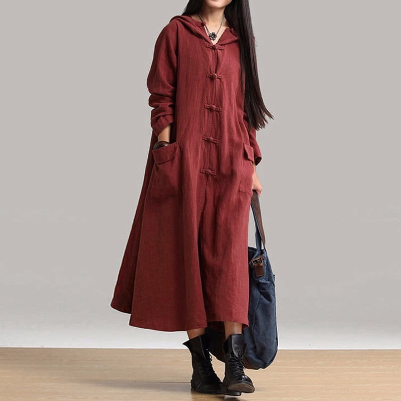 burgundy casual dress