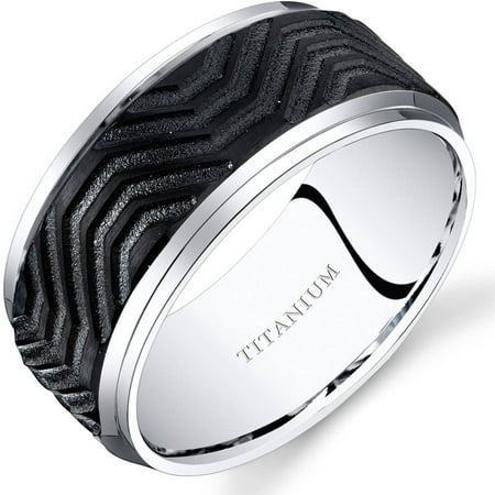 Oravo 10mm Men's Wedding Band Ring in Titanium