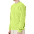 thumbnail image 4 of Hanes EcoSmart Men's Hi-Vis Green Safety Sweatshirt, Crewneck Work Fleece, Warm Durable, 3 Pack, 4XL, 4 of 5
