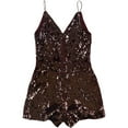 thumbnail image 2 of GUESS Womens Sequined Romper Jumpsuit, Red, Medium, 2 of 2