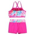 thumbnail image 3 of DPOIS Kids Girls 2 Piece Mermaid Scales Ballet Dance Sports Bra Crop Top with Shorts Colorful Fish Scales 4, 3 of 7