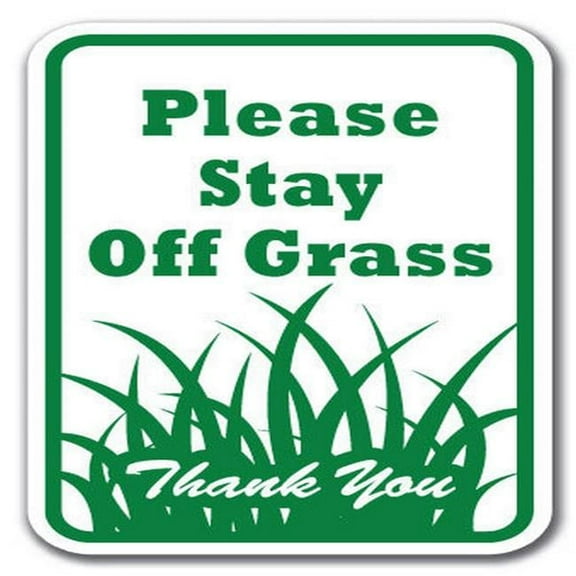 SignMission  12 x 18 in. Please Stay Off Grass Thank You Heavy Gauge Aluminum Sign