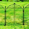 Rockdale 41.9 in. H x 34.8in W Black Metal Garden Fence Gate