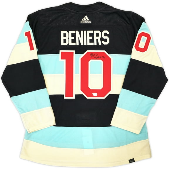 Seattle Kraken Matty Beniers Autographed Blue & Cream Adidas 2024 Winter Classic Jersey Size 54 With Patch Fanatics Holo 223731