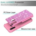 thumbnail image 2 of Galaxy A10e Case with Tempered Glass Screen Protector for Girls Women, Glitter Bling Sparkle Dual Layer Heavy Duty Protective Phone Cover Cases for Galaxy A10e/A102V/A102U - Hot Pink, 2 of 7