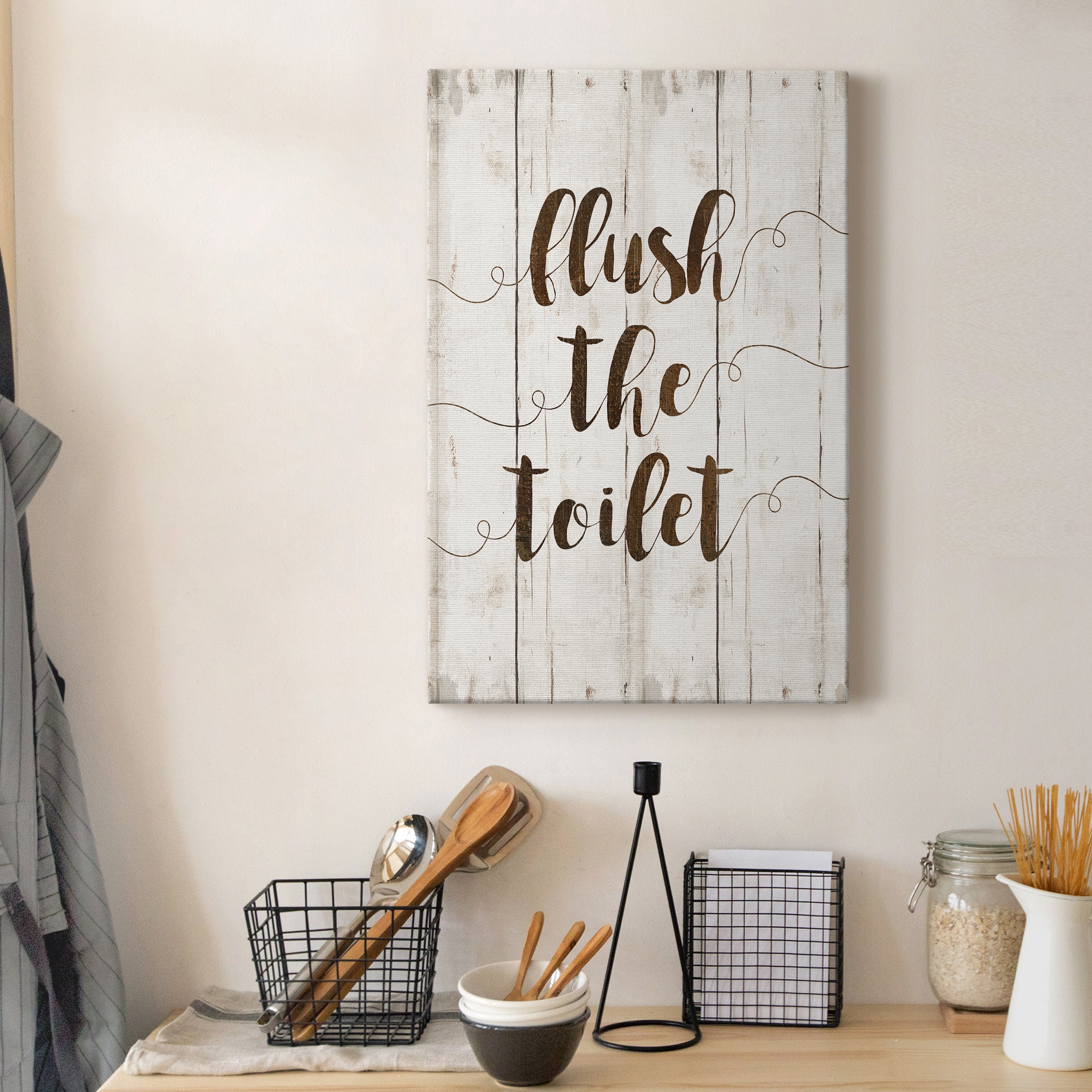 Flush The Toilet Premium Gallery Wrapped Canvas - Ready to Hang - 8 x 12