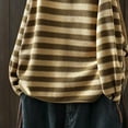 thumbnail image 5 of Sweaters for Women Oversized Crewneck Striped Color Block Spring Fall Knitted Pullover Tops, 5 of 6