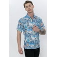thumbnail image 5 of LA LEELA Men's Hawaiian Shirts Short Sleeve Button Down Shirt Men's Hawaii Shirts Boho Vacation Summer Beach Shirts for Men S Water Surf, Blue, 5 of 6