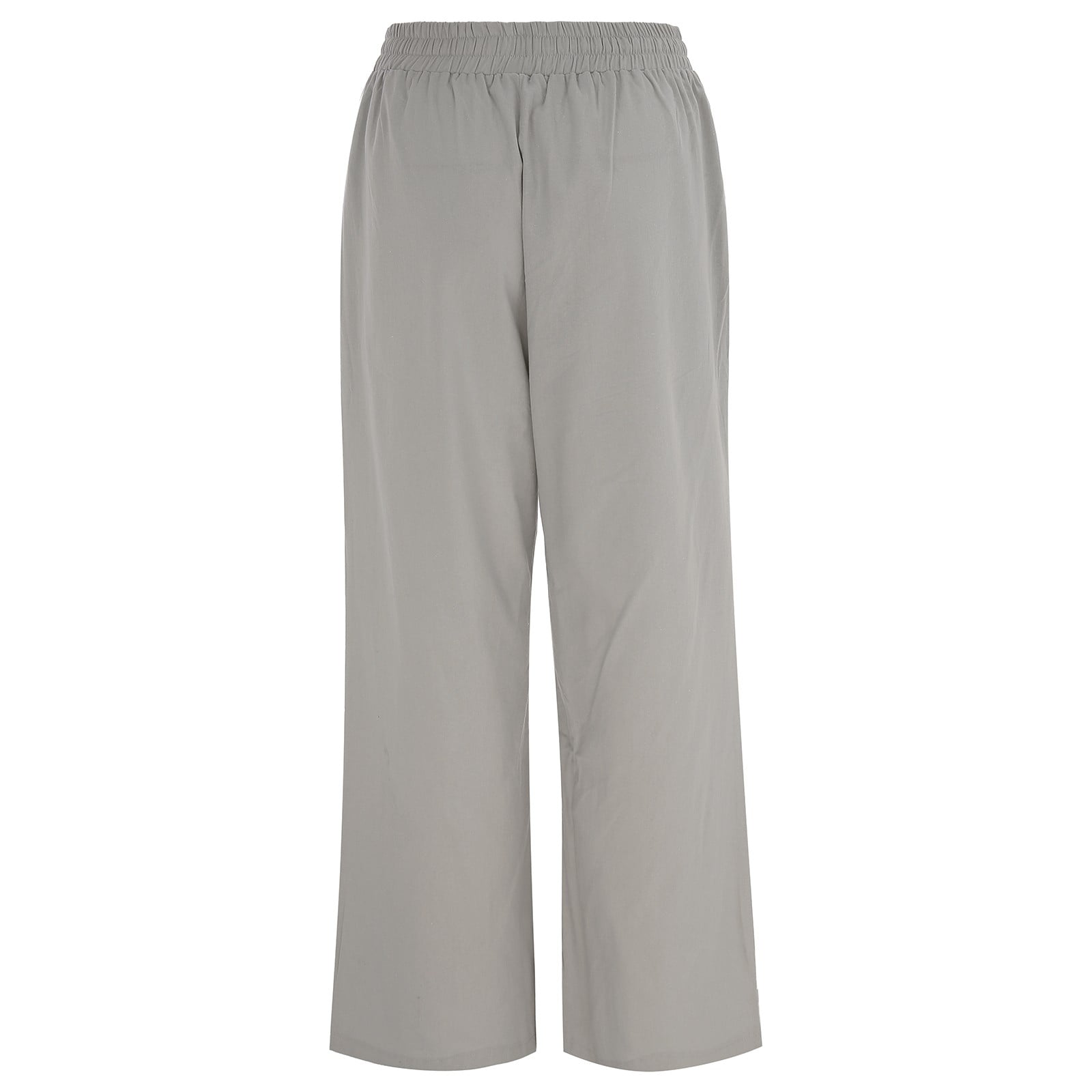 Linen Palazzo Pants for Women,Women's Casual Summer Capri Pants Cotton Linen  Print Wide Leg Ankle Pants with Pockets W08-grey X-Large
