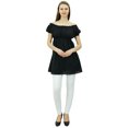 thumbnail image 4 of Bimba Women's Off shoulder Puff Sleeve Tops Elastic Waist Blouse Cotton Tunic, 4 of 9