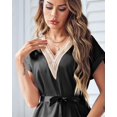 thumbnail image 2 of Ekouaer Nightgown V-neck Sleepwear Lace Nightwear Soft Lingerie for Women, 2 of 6