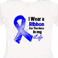 thumbnail image 4 of Inktastic Colon Cancer Ribbon Hero in My Life Boys or Girls Long Sleeve Baby Bodysuit, 4 of 5