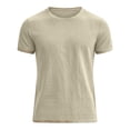 thumbnail image 5 of XIAONU Men's Solid Short Sleeve T-Shirt Crew Neck Daily Casual Tees Tops, 5 of 5