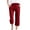 Red, variant on Sweat Pants for Womens Capri Pants Casual 2025 Summer Drawstring Elastic High Waist Linen Pant Straight Wide Leg Cropped Trouser Red