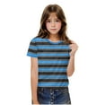 thumbnail image 7 of Efsteb 3-14 Years Girls Summer Striped Print Shirts Casual Short Sleeve Tshirt Fashion Round Neck Comfy Tee Shirts (Blue,9 Years), 7 of 7
