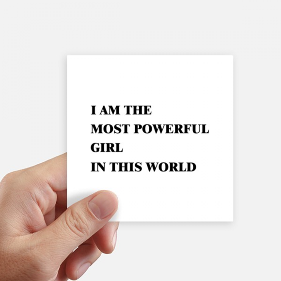 I Am The Powerful Girl Sticker Square Waterproof Stickers Wallpaper Car Decal