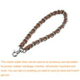 thumbnail image 3 of Uxcell Leather Wristlet Strap, 8" Hand Wrist Lanyard Chain Holder for Bags, Brown&Silver, 3 of 6