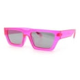 thumbnail image 4 of Neon Mod Silver Mirror Narrow Rectangle Cat Eye Plastic Retro Sunglasses Pink, 4 of 8