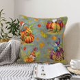 thumbnail image 6 of Susaid Gnomes With Pumpkins Print Velvet Throw Pillow Covers Home Art Deco Pillowcase Square Pillow Case Cushion Cover for Bed Sofa Living Room Car Indoor and Outdoor-20"x20", 6 of 8