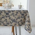 thumbnail image 1 of Pastoral Rectangle Tablecloth - 52 x 70 Inch - Linen Fabric Table Cloth - Washable Table Cover with Dust-Proof Wrinkle Resistant for Restaurant Picnic Indoor and Outdoor Dining Floral (Dark Blue), 1 of 5