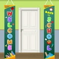 thumbnail image 2 of Moocorvic Welcome Back to School Party Decorations Porch Sign Hanging Backdrop Banner School Season Couplet School Door Decor Wall Hanging Decorations Outdoor ,, 2 of 8