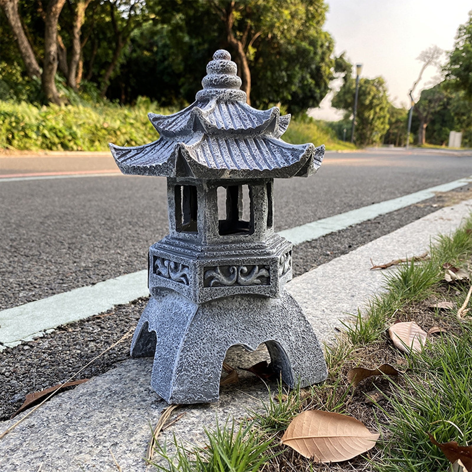 Harpi Solar Garden Lights - Pagoda Garden Statues Outdoor Decor, Solar Powered Statue Lights, Yard Art Sculptures, Zen Landscape Lighting, Asian Decor for Backyard, Gifts for Women Mom