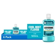(6 pack) Listerine Cool Mint Antiseptic Mouthwash, Bad Breath & Plaque Oral Care, 500 mL