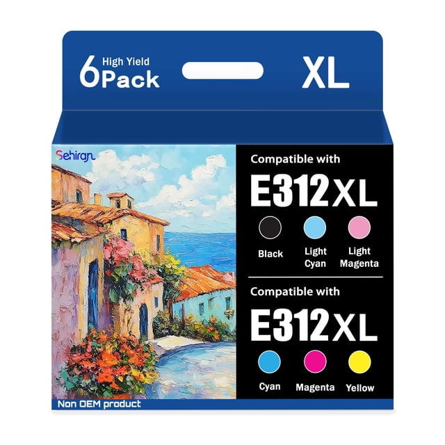 Cartucho de tinta Sehiran 312XL, paquete de 6, colores de alto rendimiento