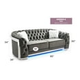 thumbnail image 2 of Glory Sapphire Gray Velvet Sofa With LED Accent Lighting, 2 of 7
