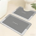 thumbnail image 1 of Super Absorbent Quick Drying Bath Mat Set, U-Shaped Non-Slip Bathroom Floor Mat, 2-Piece Toilet and Entrance Mat, 1 of 8