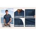 thumbnail image 6 of RICHCOIN Henley Men Shirts Short Sleeve T Shirts for Men Summer Tops Classic Pocket Button Casual Color Block Blue Tees Size L, 6 of 7