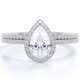 thumbnail image 1 of JeenMata Anillo de Bodas Exclusivo con Halo de Moissanita de Corte Pera de 1,25 Quilates para Ella en Oro Blanco de 18 K sobre Plata, 1 of 6
