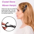 thumbnail image 4 of Sparkling Crystal Stone Braided Hair Clips for Women, Rhinestone Flower Braided Hair Clips, Braided Hair Clip with 3 Small Clips, Rhinestone Hair Clips Hairpin Duckbill Clip for Girls (Pack of 4), 4 of 5