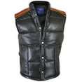 thumbnail image 2 of Vintage Durden Fight Puffer Club Stripe Color Puffed Leather Vest SouthBeachLeather, 2 of 8