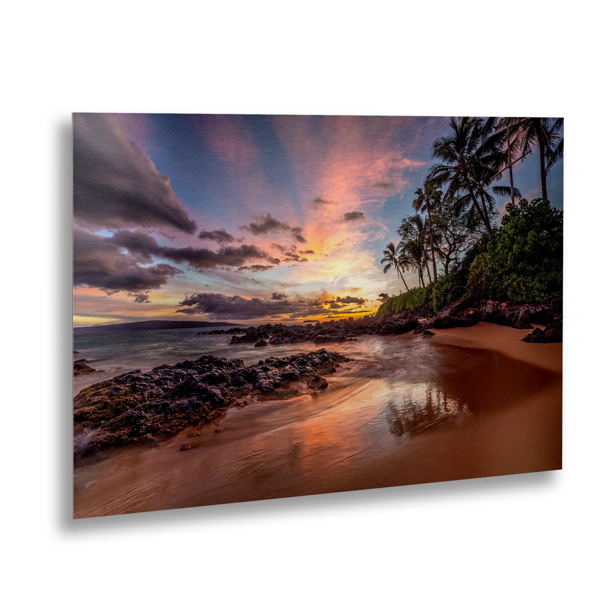 Trademark Fine Art 'Hawaiian Sunset Wonder' Brushed Aluminum Wall Art Art by Pierre Leclerc