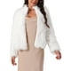 thumbnail image 1 of CHAQUETA CORTA DE FELPA PARA MUJERES CHIC 2024 CON MANGAS LARGAS DE PIEL SINTÉTICA Y BOLSILLOS, ABRIGO CÁLIDO DE INVIERNO M BLANCO, 1 of 5