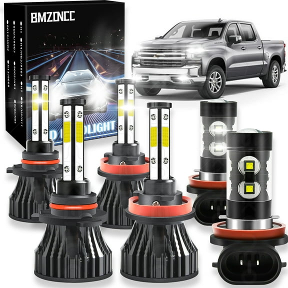 BMZONCC 9005 H11 LED Headlight H11 Fog Light Bulbs Combo For 2019 2020 2021 Ram 1500 2500 350