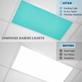 thumbnail image 4 of Turquoise Fluorescent Light Covers, Modern Pure Turquoise Magnetic Light Covers for Ceiling Lights, Fluorescent Ceiling Shade Filters for Classroom Bedroom Office 4x2Ft x 4PCS, 4 of 8