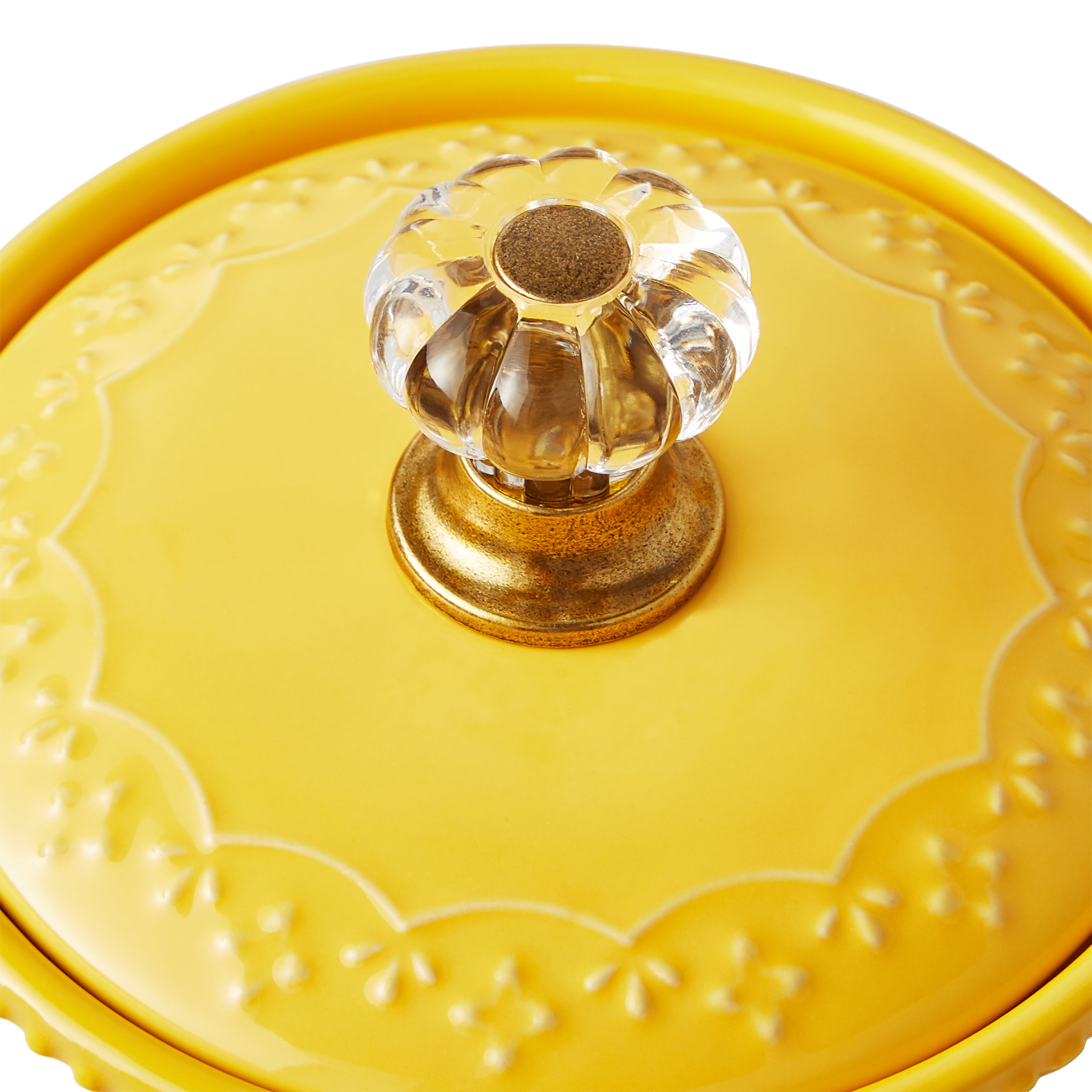 The Pioneer Woman Sweet Romance Ceramic Garlic Keeper with Lid