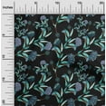 thumbnail image 1 of oneOone Viscose Chiffon Black Fabric Flower & Leaves Watercolor Quilting Supplies Print Sewing Fabric By The Yard 42 Inch Wide, 1 of 4